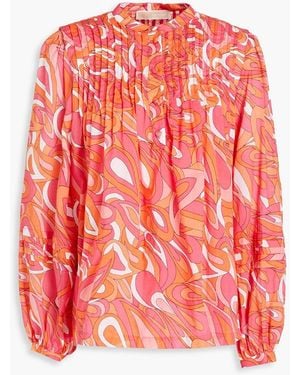 MICHAEL Michael Kors Bedruckte bluse aus einer baumwolle mit biesen - Rot
