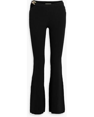 Nicholas Kari Chain-trimmed Ribbed-knit Flared Trousers - Black