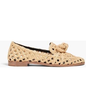 Alexandre Birman Clarita Bow-Detailed Raffia Loafers - White
