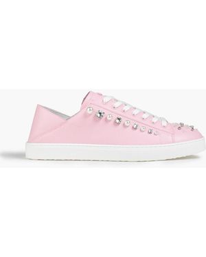 Stuart Weitzman Goldie sneakers aus leder mit verzierung - Pink