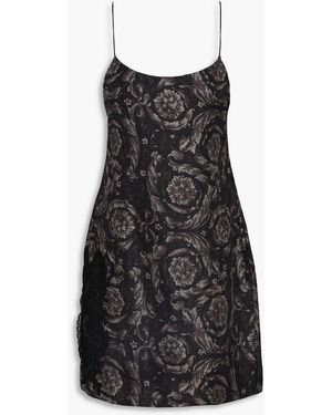 Versace Printed Silk-Twill Chemise - Black