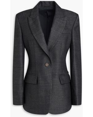 Brunello Cucinelli Herringbone Wool Blazer - Black