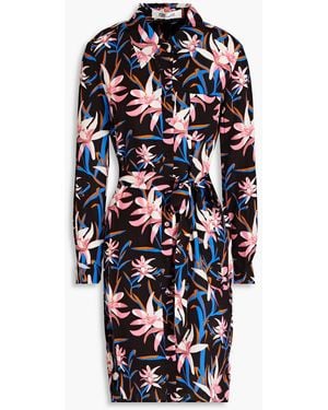 Diane von Furstenberg Prita Floral-print Crepe De Chine Shirt Dress - Blue