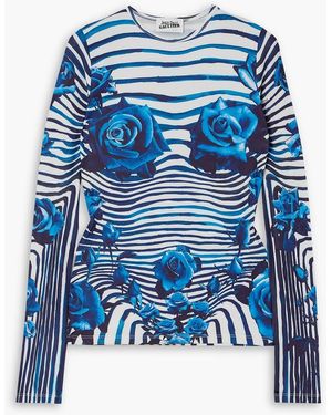 Jean Paul Gaultier Printed Stretch-Jersey Top - Blue