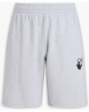 Off-White c/o Virgil Abloh Printed French Cotton-Terry Shorts - Grey