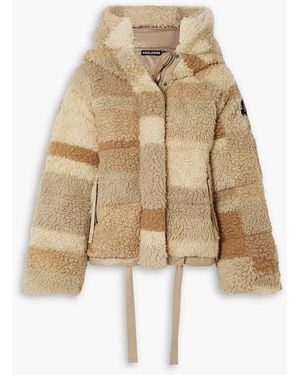 Holden Sherpa Quilted Faux Shearling Hooded Down Jacket - Natural