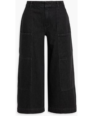 Vince Cropped High-Rise Cargo Jeans - Black