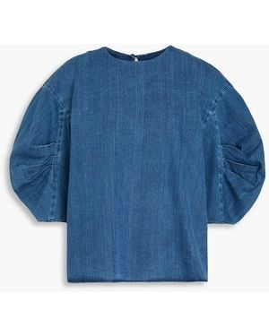 Tibi Bluse aus denim - Blau