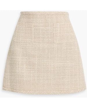 Theory Cotton-Blend Tweed Mini Skirt - Natural