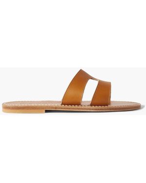 K. Jacques Menandre Cutout Leather Slides - White
