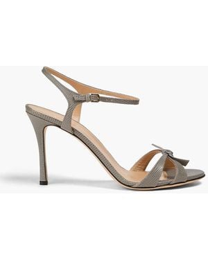 Sergio Rossi Minia Java Lizard-effect Leather Sandals - Metallic