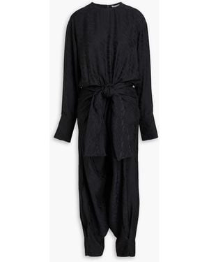 Stella McCartney Tie-front Jacquard Jumpsuit - Black