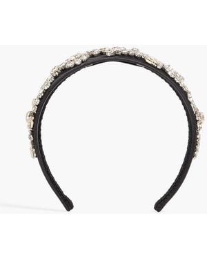 Erdem Crystal-Embellished Satin Headband - Black