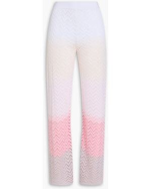Missoni Crochet-Knit Straight-Leg Pants - Pink
