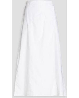 CAES Lyocell And Cotton-blend Poplin Midi Wrap Skirt - White