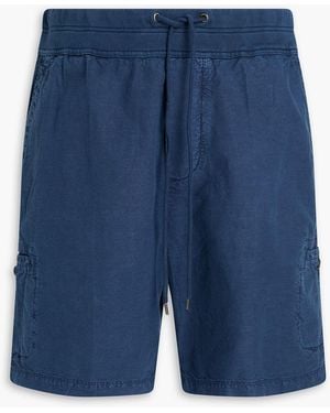 James Perse Cotton And Hemp-Blend Cargo Shorts - Blue