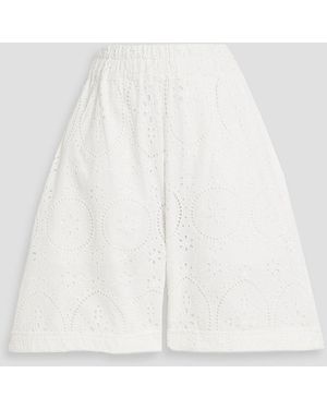 Charo Ruiz Lyo Broderie Anglaise Cotton-Blend Shorts - White
