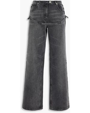Courreges Distressed High-Rise Wide-Leg Jeans - Grey