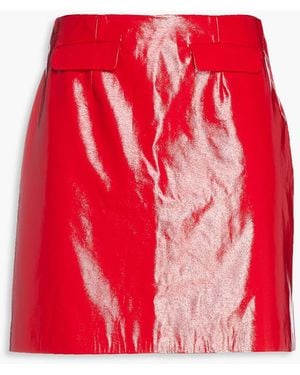 ALEXACHUNG Glossed Mini Skirt - Red