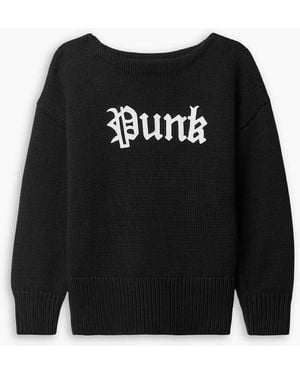 R13 Appliquéd cotton sweater - Schwarz