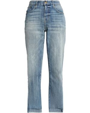 Current/Elliott Faded Mid-Rise Straight-Leg Jeans - Blue