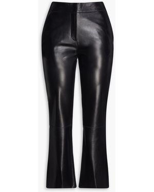 Stand Studio Zoe Faux Leather Kick-flare Pants - Black