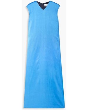 Partow Sloane Two-tone Satin Maxi Dress - Blue