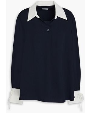 Claudie Pierlot Pleated Crepe Blouse - Blue