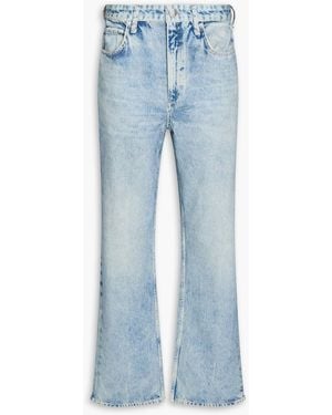 Rag & Bone Miramar Shea Denim-Effect Print French Cotton-Terry Straight-Leg Trousers - Blue