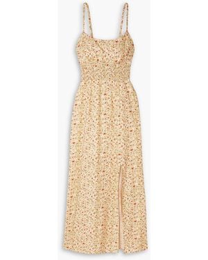 Peony Memories midikleid aus einer biobaumwollmischung mit blumenprint - Natur