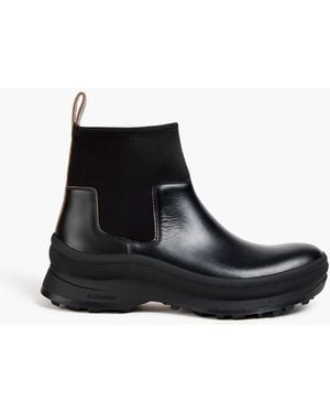 Jil Sander Scuba And Leather Chelsea Boots - Black