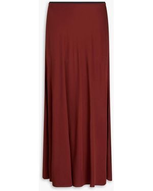 Diane von Furstenberg Malik Satin Midi Skirt - Red