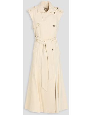 Temperley London Javier Belted Cotton And Wool-Blend Twill Vest - Natural