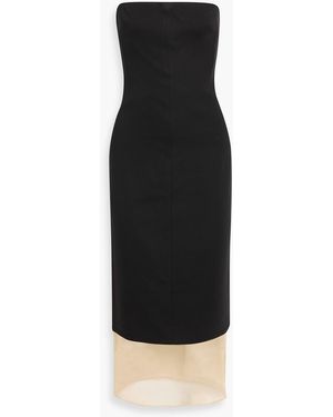 Esse Studios Issia Strapless Crepe And Silk-Organza Midi Dress - Black