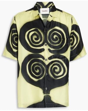 Nanushka Bodil Printed Silk-twill Shirt - Green