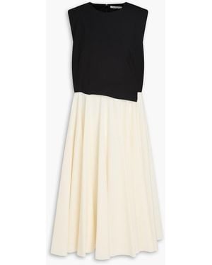 Emilia Wickstead Federica Two-Tone Crepe Midi Dress - Black