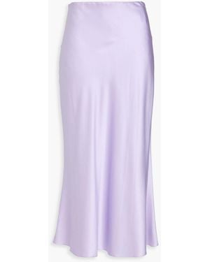 Veronica Beard Clover Silk-Blend Satin Midi Skirt - Purple