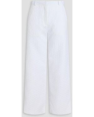 Cecilie Bahnsen Filuca Seersucker Straight-leg Trousers - White