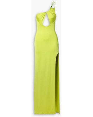 Et Ochs One-shoulder Cutout Stretch-jersey Gown - Green