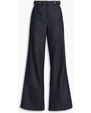 Sandro High-Rise Wide-Leg Jeans - Blue