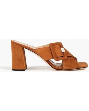 Sergio Rossi Mules aus veloursleder mit schnalle - Braun