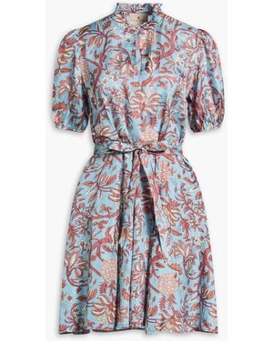 HANNAH Gaia Floral-print Silk-satin Mini Dress - White