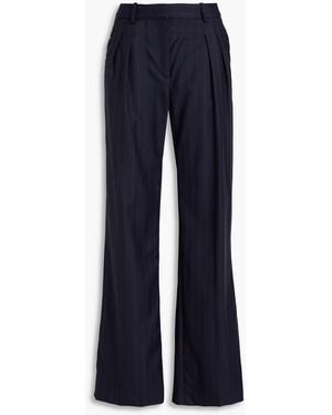 Loulou de Saison Lucen Pinstriped Wool Straight-Leg Trousers - Blue