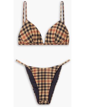 Haight Carolina And Clara Checked Triangle Bikini - White