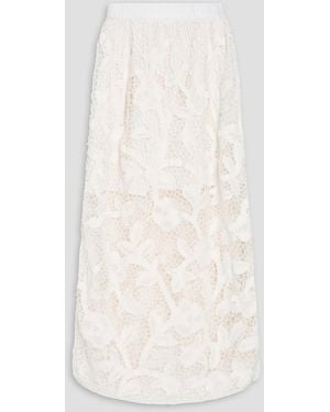 Zimmermann Crocheted Lace Midi Skirt - Natural