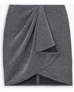 Isabel Marant Draped Metallic Stretch-jersey Mini Skirt - Gray