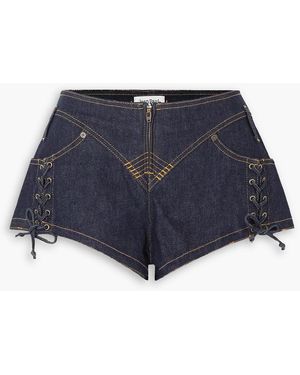 Jean Paul Gaultier Lace-up Denim Shorts - Blue