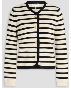 Rag & Bone Dee Striped Cotton-Blend Cardigan - Black