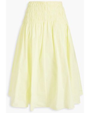 Maje Shirred Shell Midi Skirt - Yellow