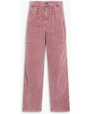 Isabel Marant Onyta Cotton-Blend Corduroy Tapered Trousers - Pink